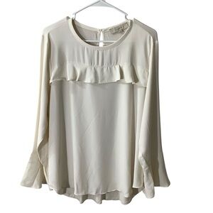 Loft Ruffled Shirt Flowy Bell Sleeve
